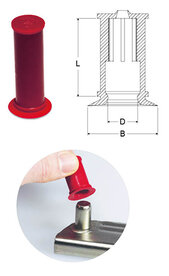 Caps with grip ring and flange for shaft guard